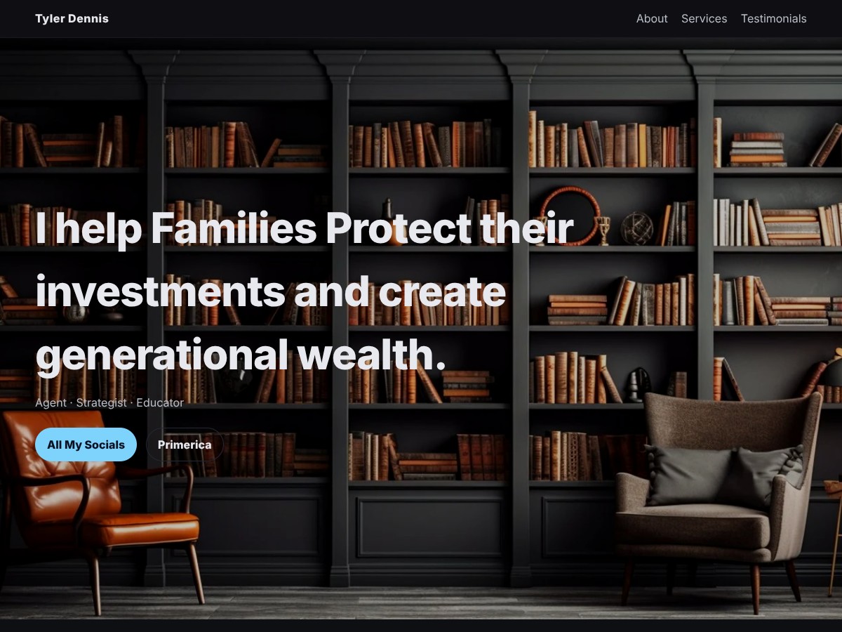 Screenshot of Tyler Insurance Dennis website